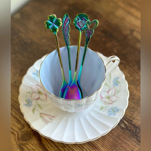 Rainbow Demitasse Spoons - Coffee/Dessert Spoon Set - Picture 8 of 12